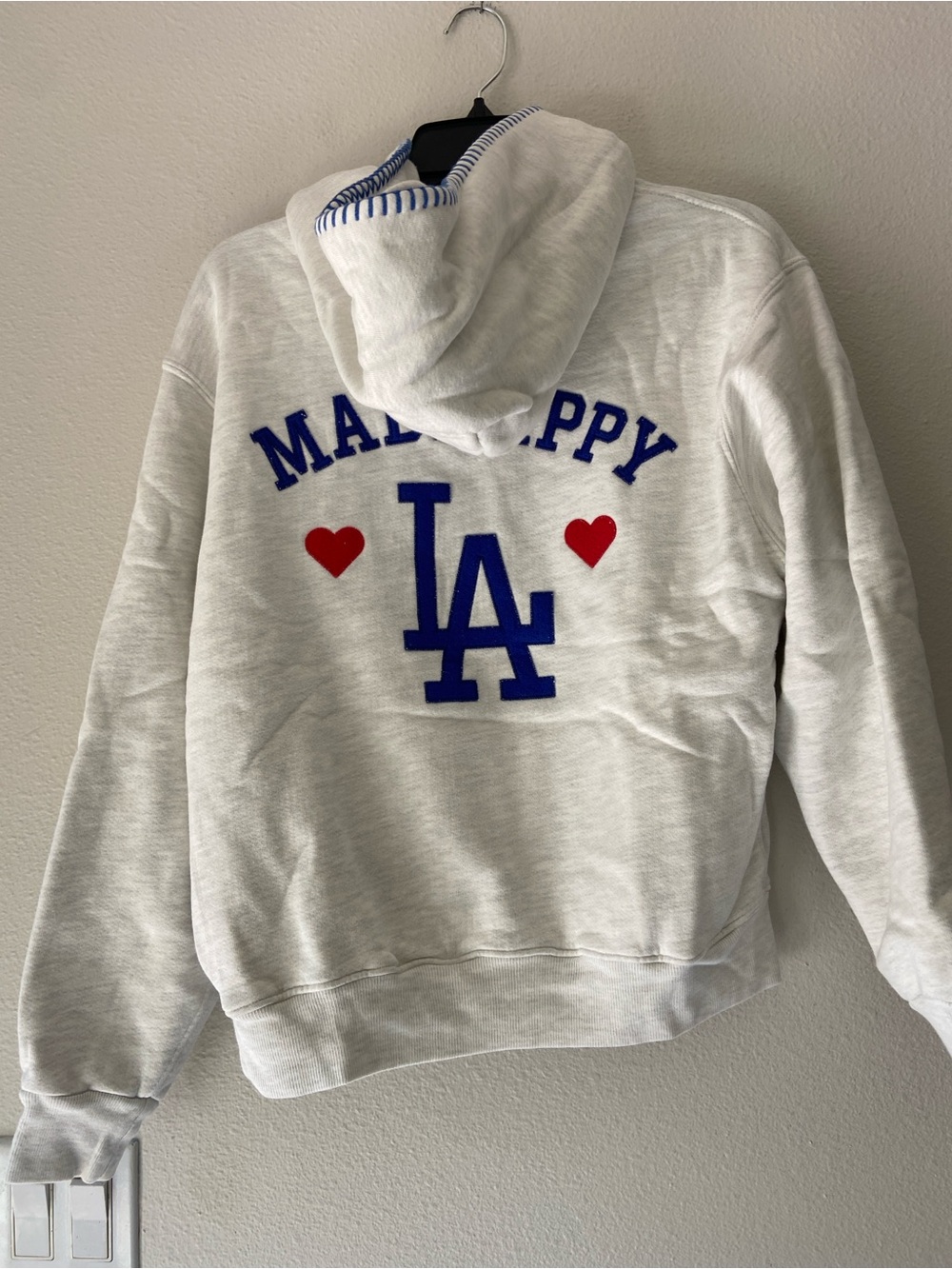 Madhappy x LA Dodgers heart Fleece Hoodie sz XS - Picture 2 of 2